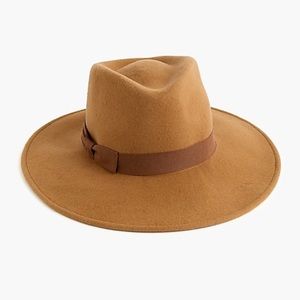 J.Crew tan wool fedora hat size M/L